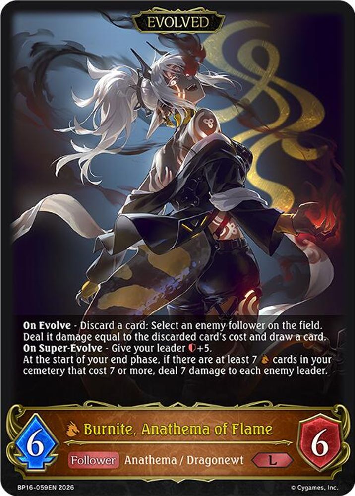 Burnite, Anathema of Flame (Evolved), Standard, front