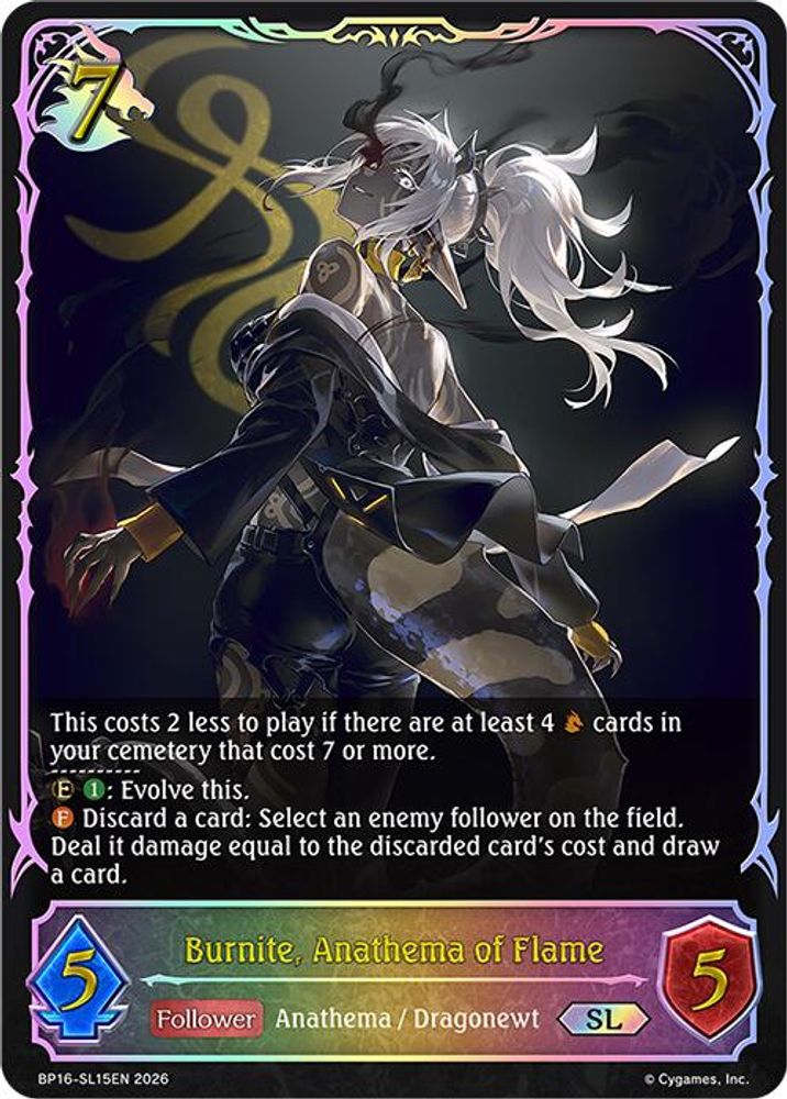 Burnite, Anathema of Flame (SL), Standard, front
