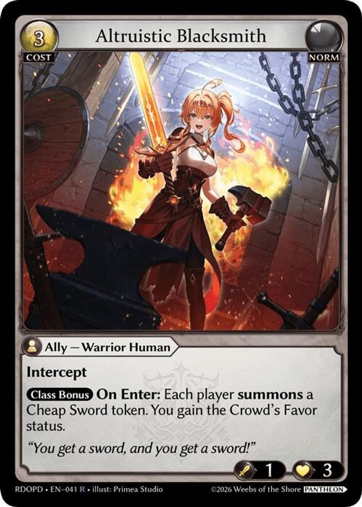 Altruistic Blacksmith, Standard, front