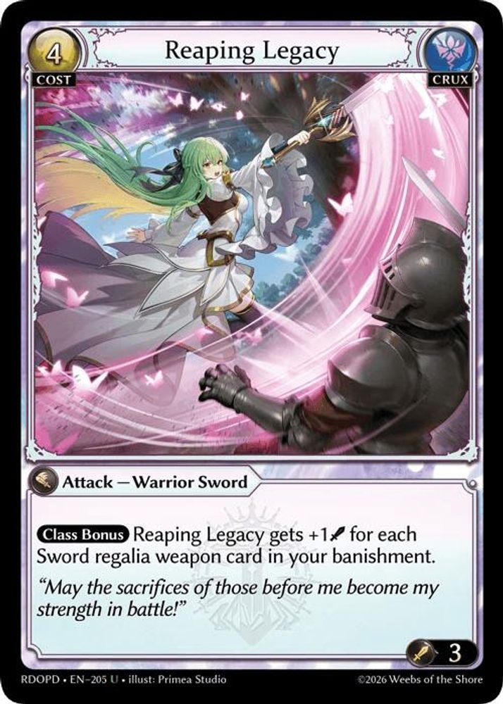 Reaping Legacy, Standard, front