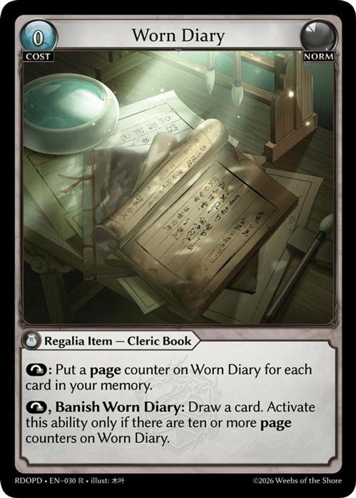 Worn Diary, Standard, front