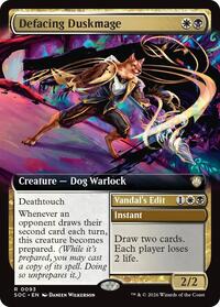 Defacing Duskmage (Extended Art), Commander: Secrets of Strixhaven