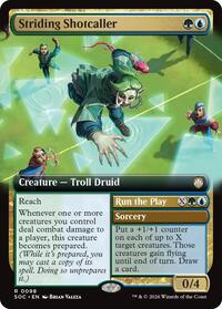 Striding Shotcaller (Extended Art), Commander: Secrets of Strixhaven