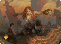 Zealous Lorecaster Art Card (Gold-Stamped Planeswalker Symbol), Art Series: Secrets of Strixhaven