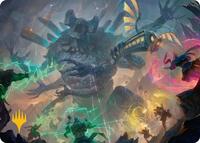 Moment of Reckoning Art Card (Gold-Stamped Planeswalker Symbol), Art Series: Secrets of Strixhaven