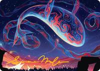Spectacular Skywhale Art Card (Gold-Stamped Signature), Art Series: Secrets of Strixhaven