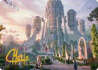 Command Tower Art Card (Gold-Stamped Signature), Art Series: Secrets of Strixhaven