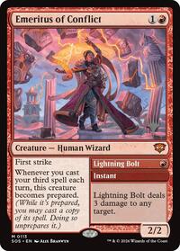 Emeritus of Conflict, Promo Pack: Secrets of Strixhaven
