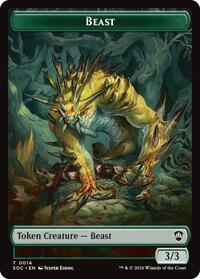 Beast // Fractal (0004) Double-Sided Token, Commander: Secrets of Strixhaven