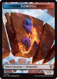 Elemental (0021) // Phyrexian Myr Double-Sided Token, Commander: Secrets of Strixhaven