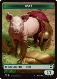 Boar // Fractal (0005) Double-Sided Token, Commander: Secrets of Strixhaven