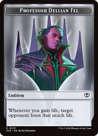 Emblem - Professor Dellian Fel // Pest (0008) Double-Sided Token, Secrets of Strixhaven
