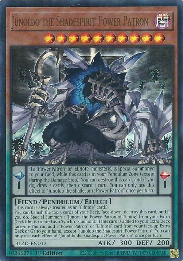 Junoldo the Shadespirit Power Patron, 1st-edition, front