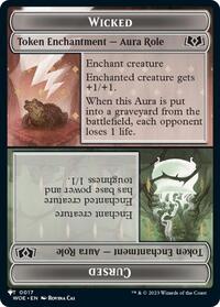 Wicked Role / Cursed Role (WOE) // Treasure (MH3) Double-sided Token