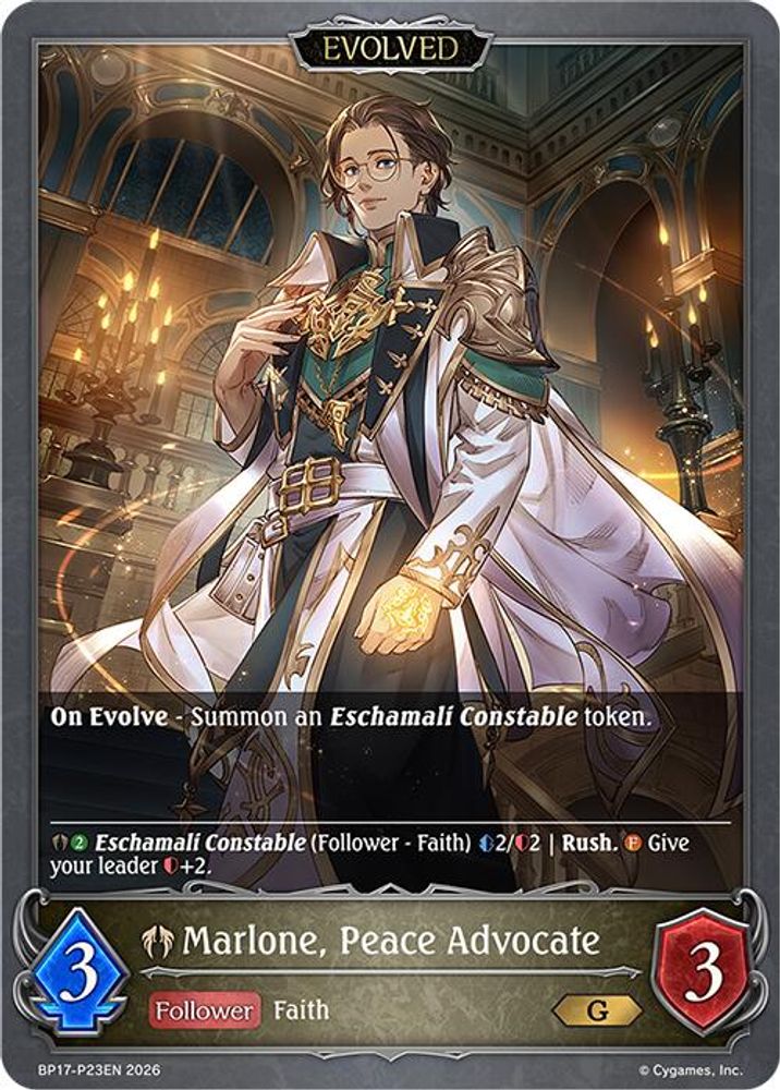 Marlone, Peace Advocate (Evolved) - P23EN (Foil), Standard, front