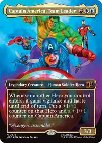 Captain America, Team Leader (Borderless) (Surge Foil), Commander: Marvel Super Heroes