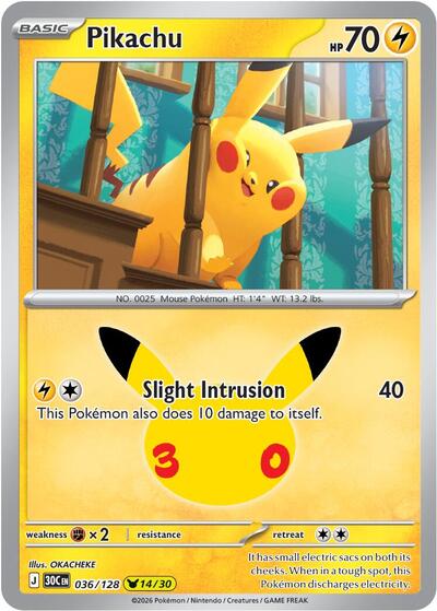 Pikachu - 036/128, Card 036/128