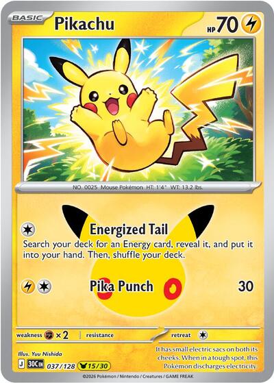 Pikachu - 037/128, Card 037/128