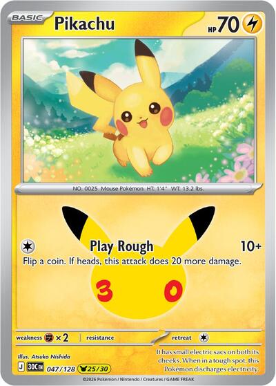 Pikachu - 047/128, Card 047/128