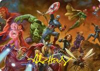 Avengers Assemble! Art Card (Gold-Stamped Signature), Art Series: Marvel Super Heroes