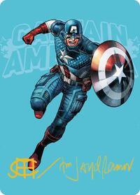 Captain America, Super-Soldier Art Card (Gold-Stamped Signature), Art Series: Marvel Super Heroes