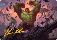 HULK SMASH! Art Card (Gold-Stamped Signature), Art Series: Marvel Super Heroes