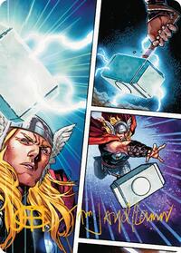 Mjolnir, Hammer of Thor Art Card (Gold-Stamped Signature), Art Series: Marvel Super Heroes