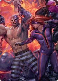 Absorbing Man and Titania Art Card, Art Series: Marvel Super Heroes