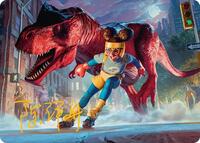 Moon Girl and Devil Dinosaur Art Card (Gold-Stamped Signature), Art Series: Marvel Super Heroes