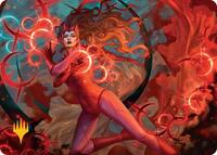 Scarlet Witch, Chaotic Avenger Art Card (Gold-Stamped Planeswalker Symbol), Art Series: Marvel Super Heroes