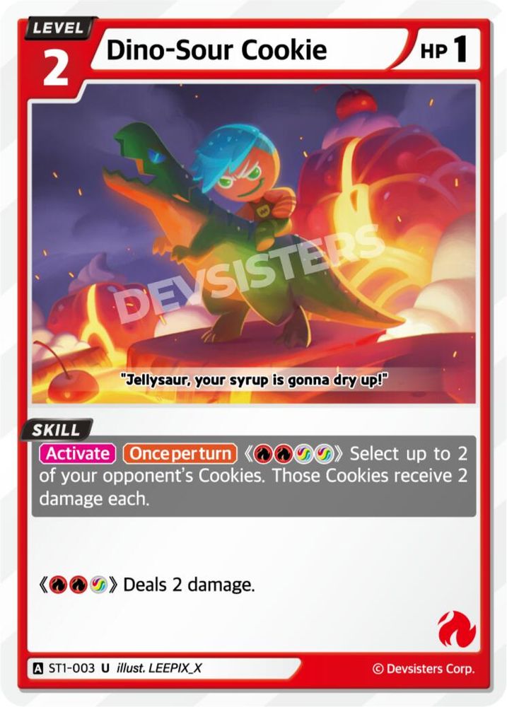 Dino-Sour Cookie, Standard, front