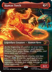 Human Torch (Borderless) (Surge Foil), Commander: Marvel Super Heroes
