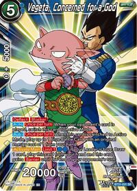 Vegeta, Concerned for a God card art