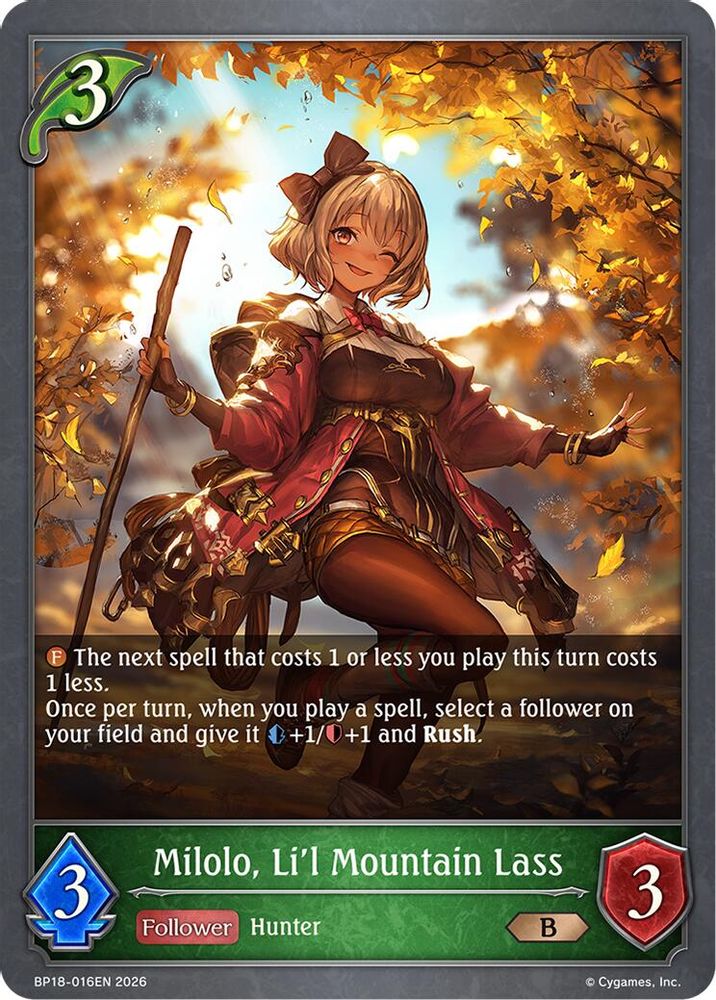 Milolo, Li'l Mountain Lass, Standard, front
