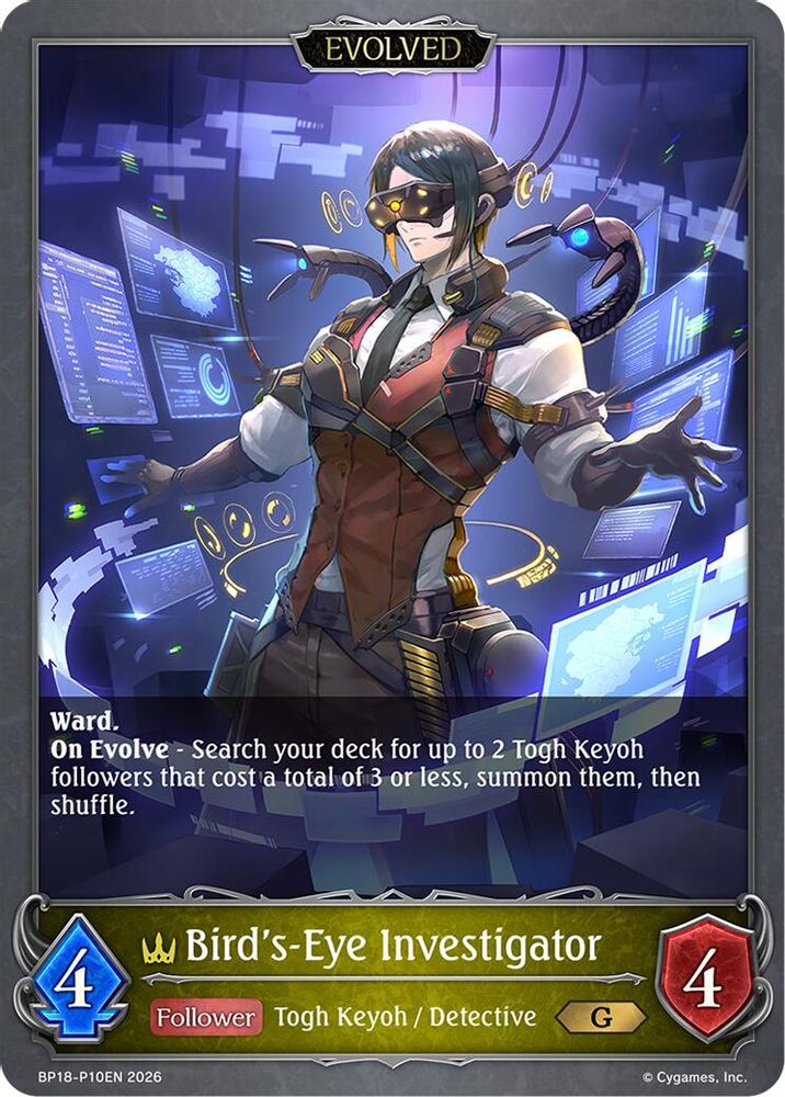 Bird's-Eye Investigator (Evolved) - P10EN (Foil), Standard, front