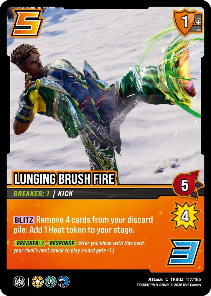 Lunging Brush Fire, Standard, front