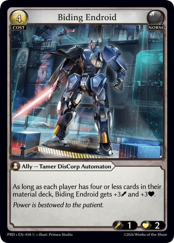 Biding Endroid (Interference Curio Foil), Standard, front