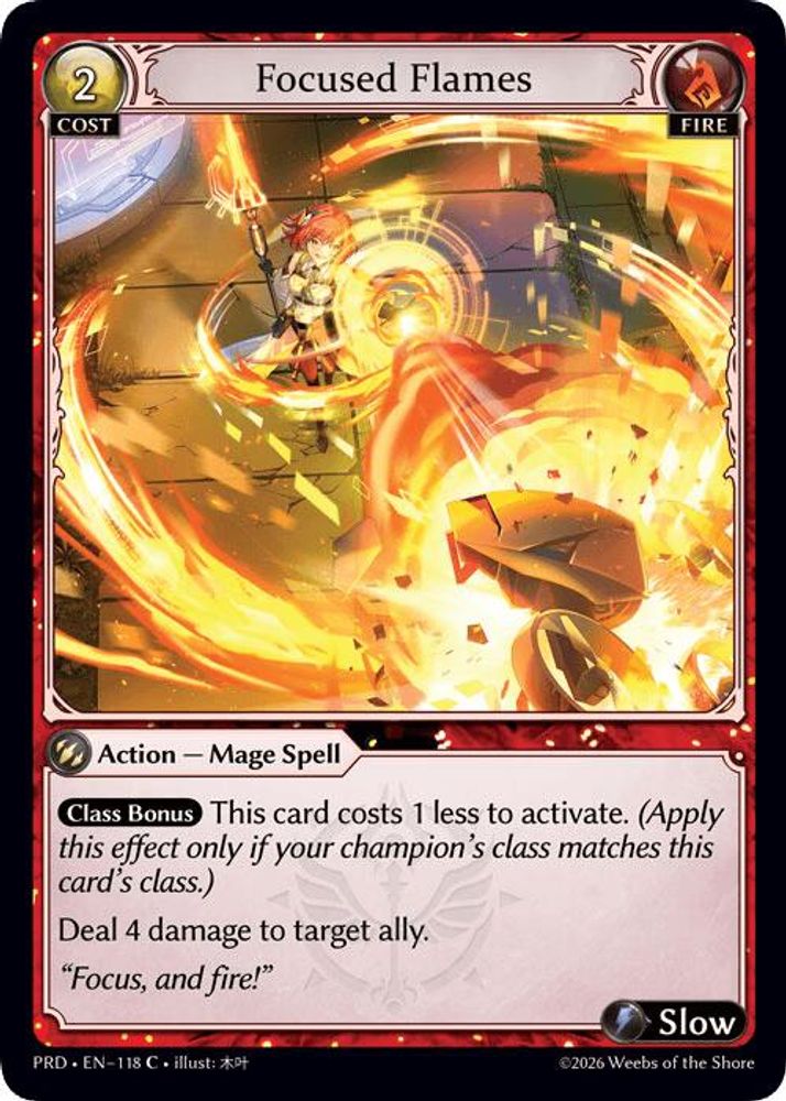 Focused Flames (Interference Curio Foil), Standard, front