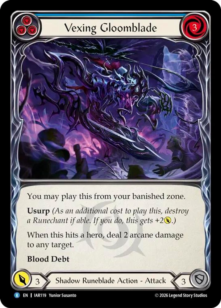 Vexing Gloomblade (Blue), Standard, front