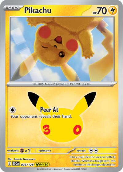 Pikachu - 026/128, Card 026/128