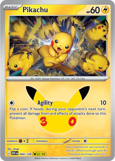 Pikachu - 044/128, Card 044/128