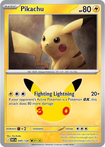 Pikachu - 049/128, Card 049/128