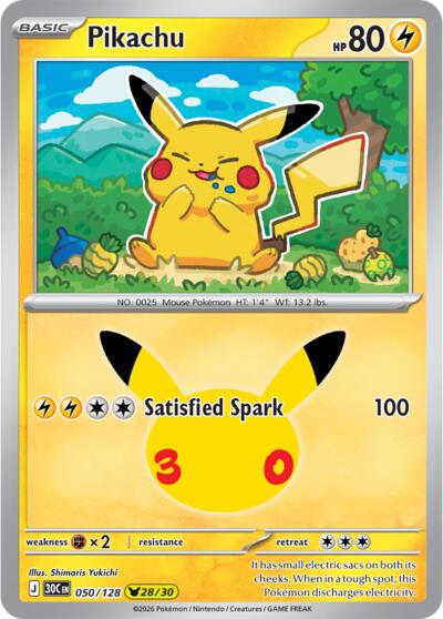 Pikachu - 050/128, Card 050/128
