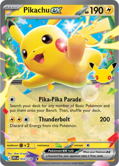 Pikachu ex - 053/128, Card 053/128