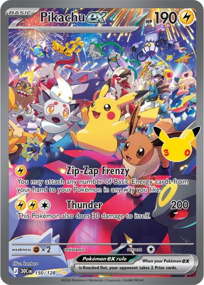 Pikachu ex - 150/128, Card 150/128