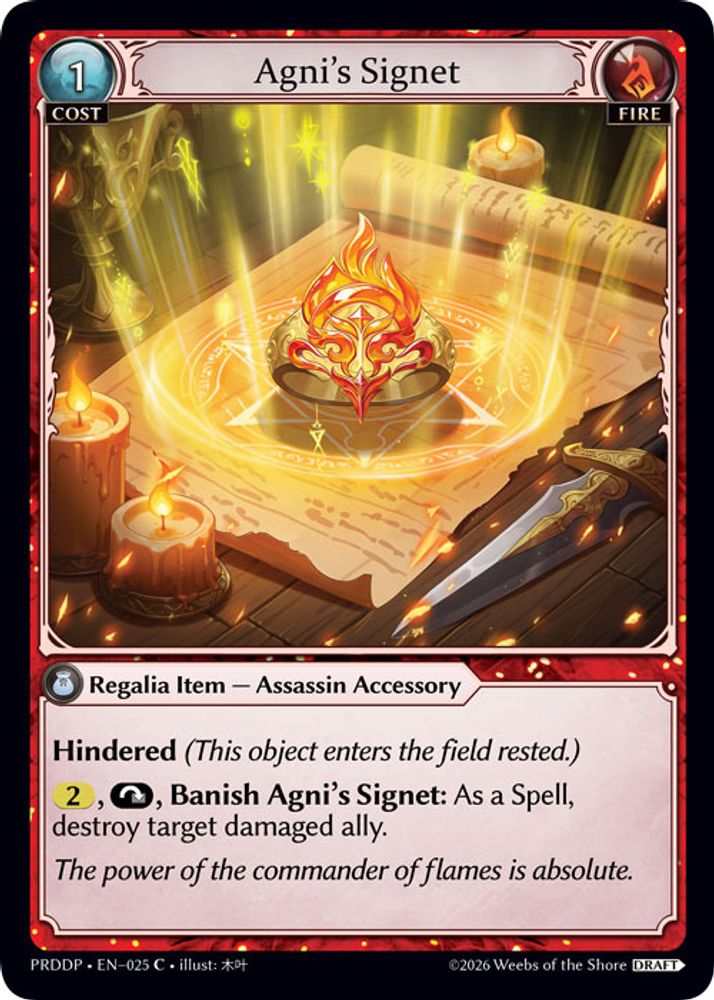 Agni's Signet, Standard, front