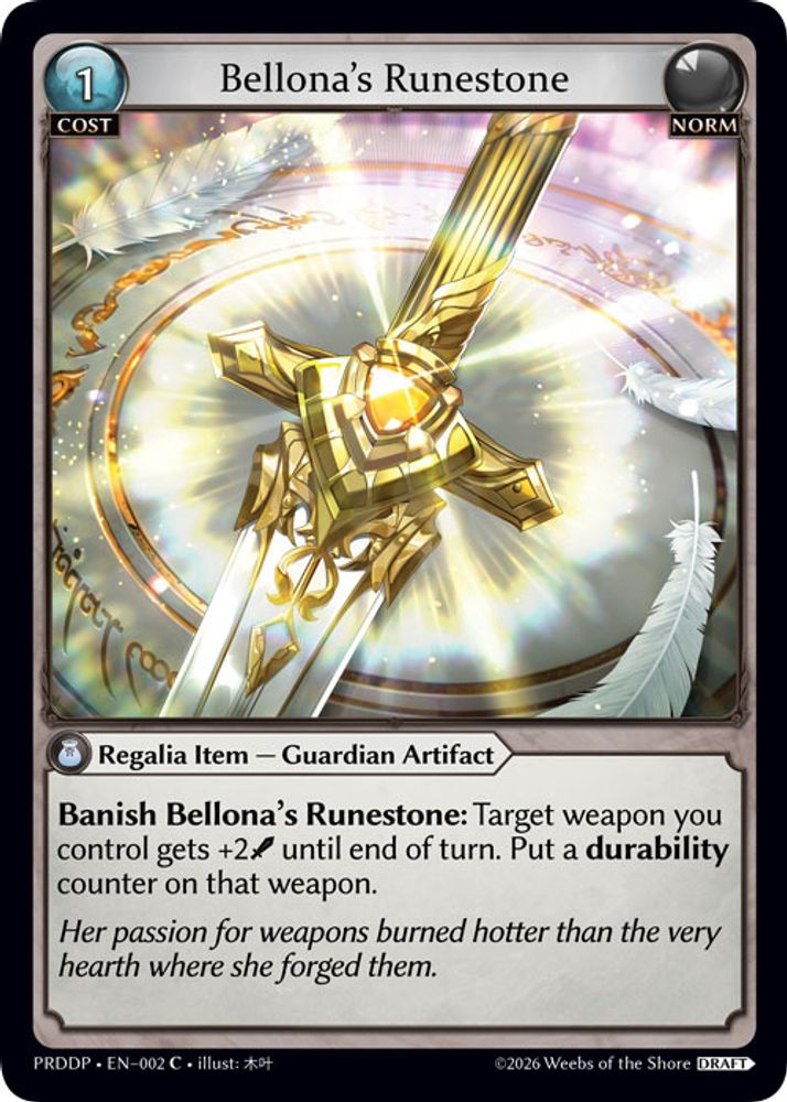 Bellona's Runestone, Standard, front