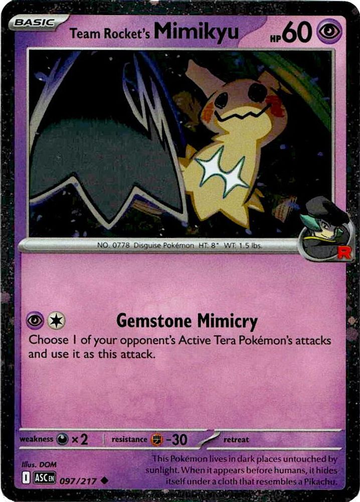 Team Rocket's Mimikyu - 097/217 (Cosmos Holo)