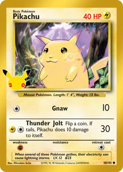 Pikachu, Card 58/102