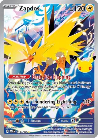 Zapdos - 133/128, Card 133/128